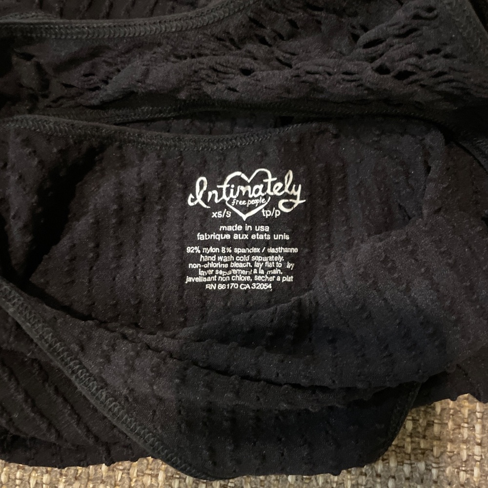 Intimately  Free People Black Ribbed Tank Open Back Size XS / S - Picture 5 of 6